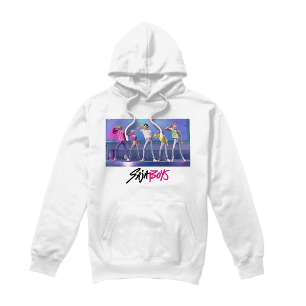 K-Pop Demon Hunters Unisex Adult Saja Boys Soda Pop Dance Hoodie / White